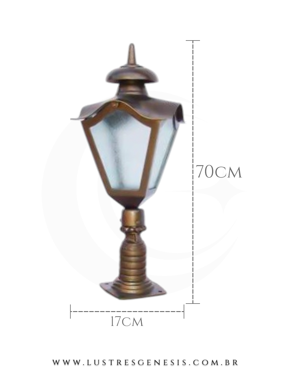 Poste Balizador de Jardim Externo 70cm em Alumínio Fundido Clássico para Fachada, Muro, Garagem e Área Externa Gourmet